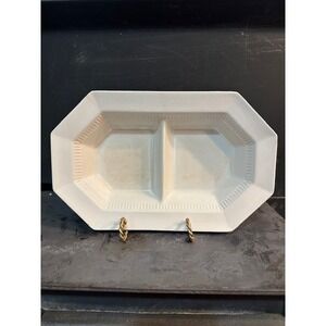 Independence Ironstone Castleton Japan Divided Vegetable Bowl White‎ Octagonal